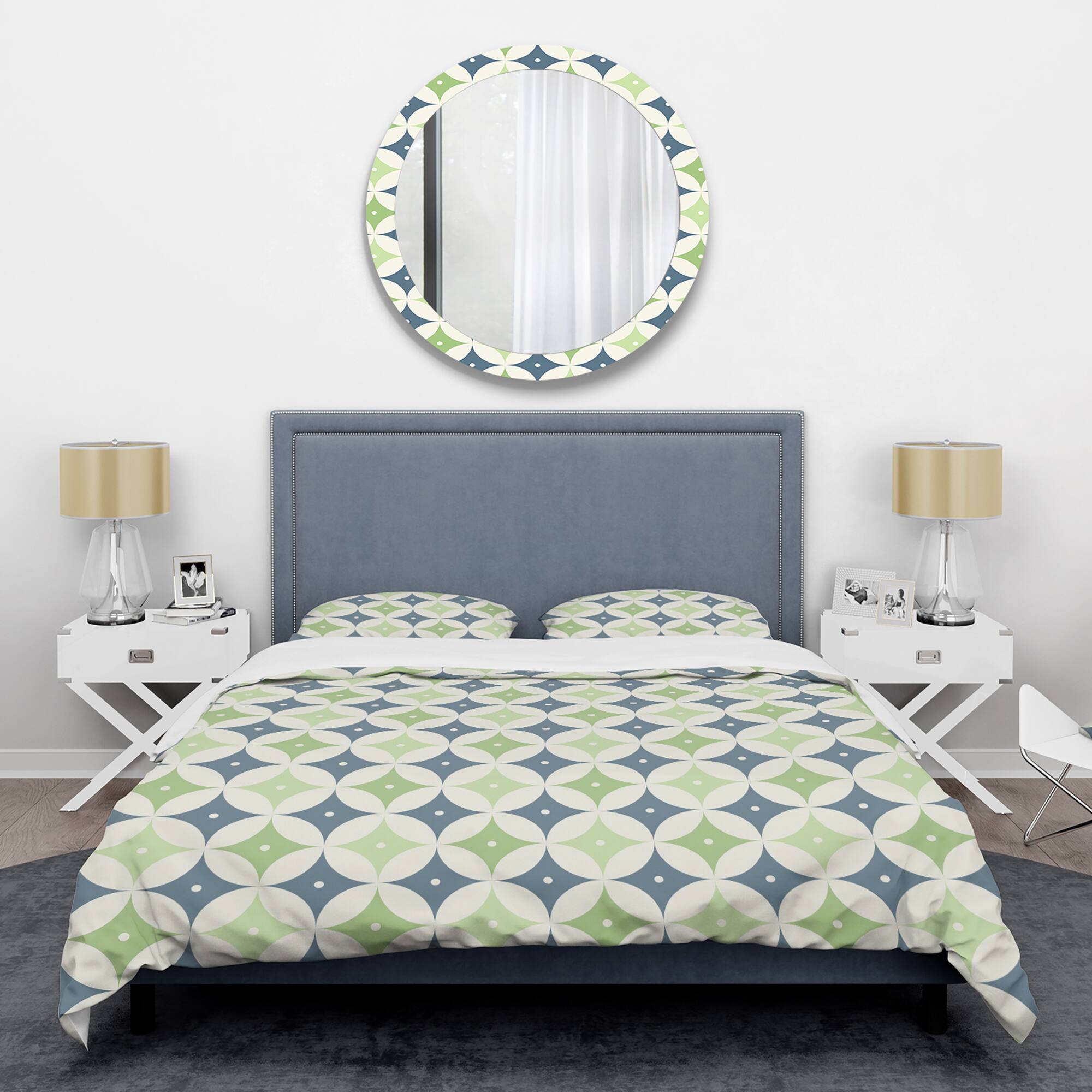 Designart 'Retro Geometric Design V' Mid-Century Duvet Cover Set